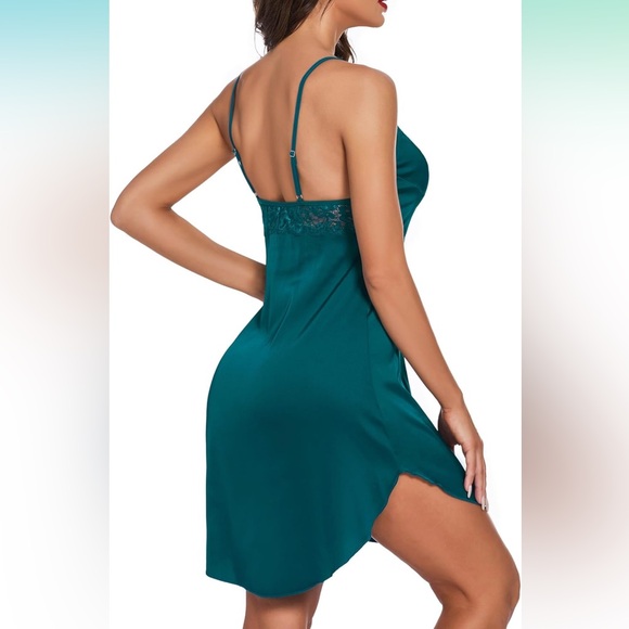 Avidlove Women Lingerie Satin Lace Chemise Nightgown Sexy Full Slips Sleepwear S - Picture 3 of 6